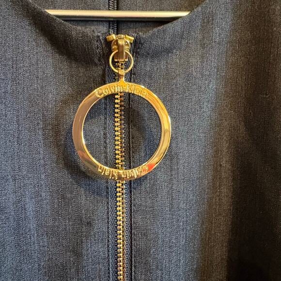 Calvin Klein Dark Grey Sleeveless Sheath Dress Back Zip Size 6 Career Office - Picture 2 of 6